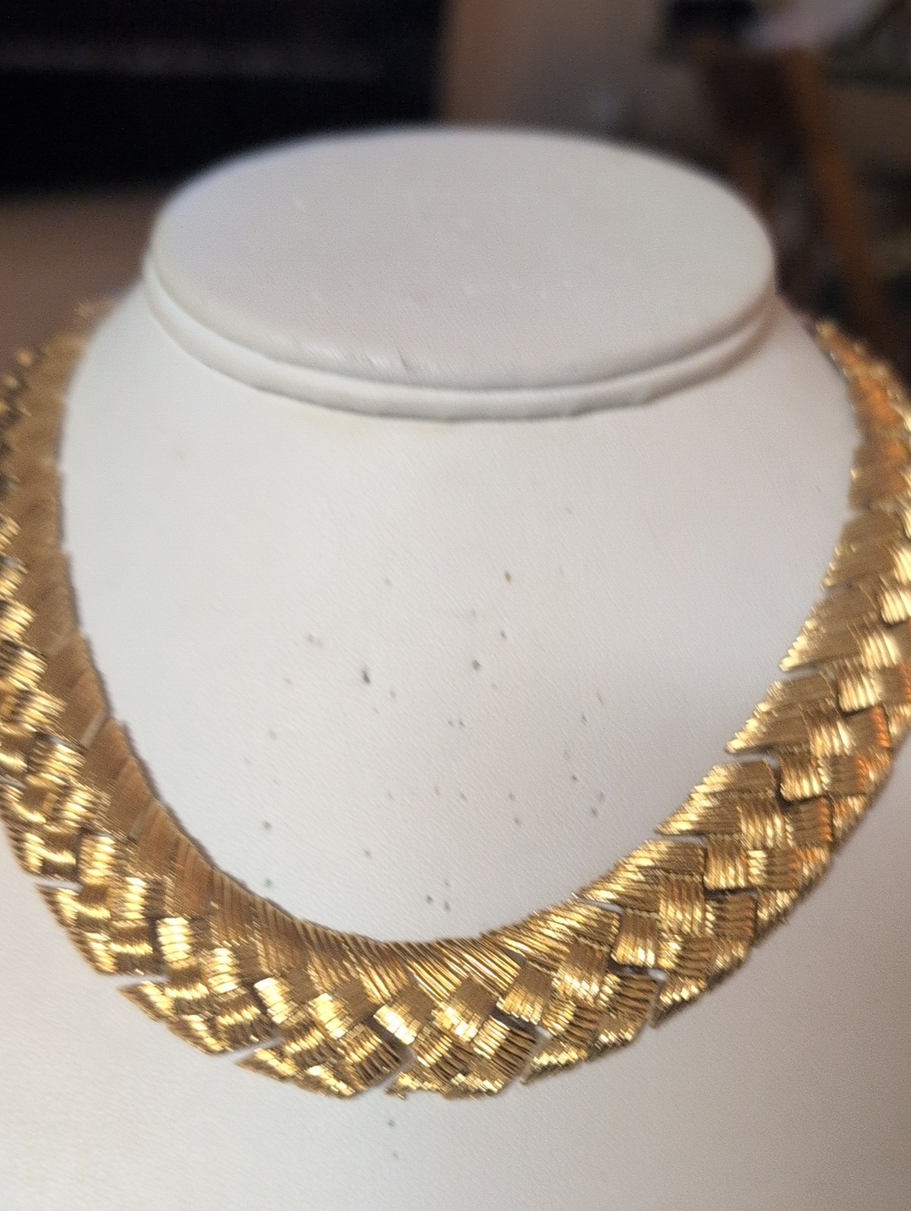 VTG Napier statement Gold Woven Statement Necklace